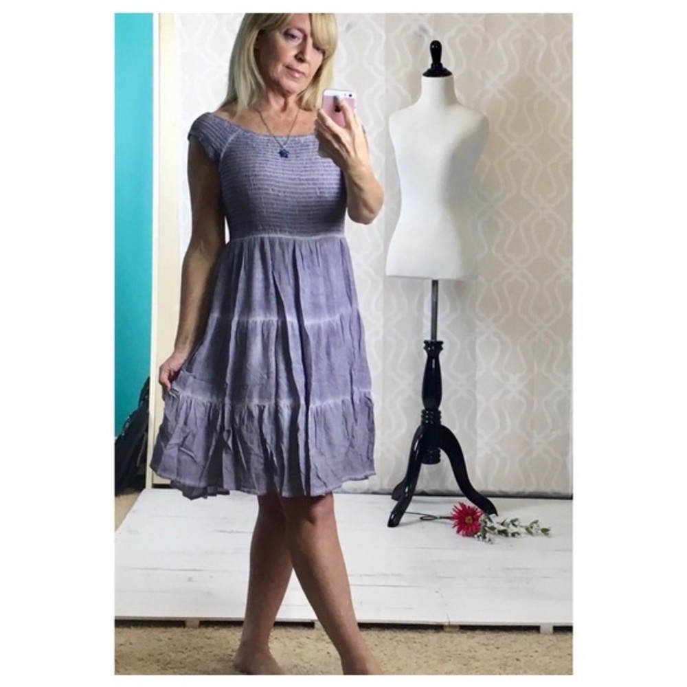 *CLEARANCE* Dusty Peach Mineral Washed Dress - Picture 5 of 15